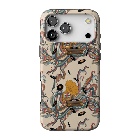 Art Nouveau Vinyl Record Player Tough Phone Case for iPhone 17 Pro Max