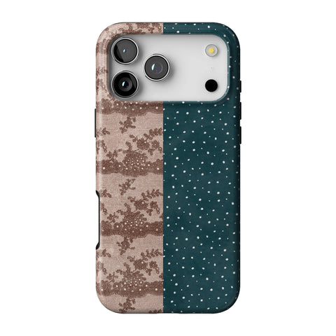 Lace & Tiny Dots Split Tough Phone Case for iPhone 17 Pro Max