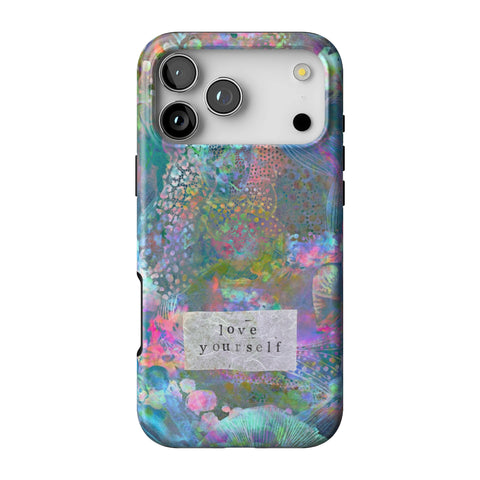 Love Yourself Pastel Abstract Art Tough Phone Case for iPhone 17 Pro Max