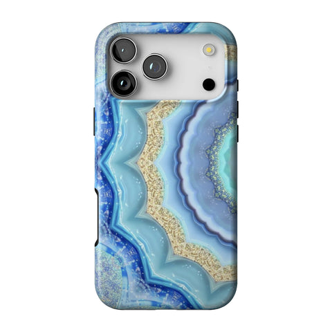 Blue Boho Tie Dye Tough Phone Case for iPhone 17 Pro Max