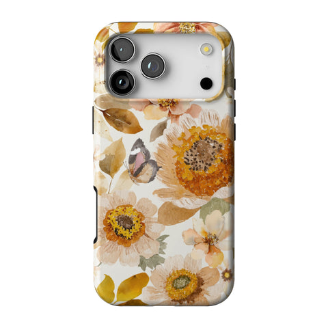 Rustic Boho Floral Tough Phone Case for iPhone 17 Pro Max