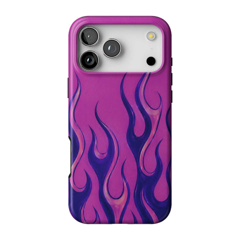 Purple Flames Y2K Tough Phone Case for iPhone 17 Pro Max