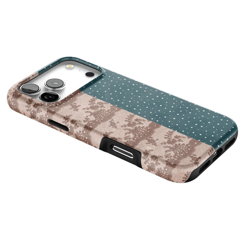 Lace & Tiny Dots Split Tough Phone Case for iPhone 17 Pro Max (Feat)