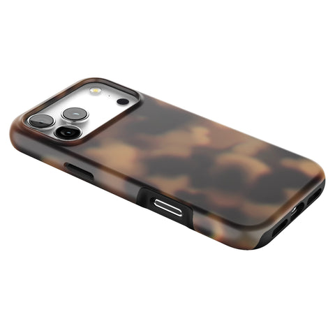 Classic Tortoise Shell Print Tough Phone Case for iPhone 17 Pro Max (Feat)