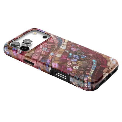 Garnet Stained Glass Print Tough Phone Case for iPhone 17 Pro Max (Feat)