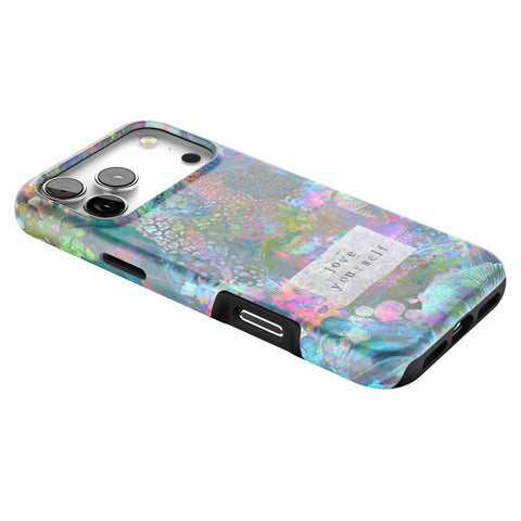 Love Yourself Pastel Abstract Art Tough Phone Case for iPhone 17 Pro Max (Feat)