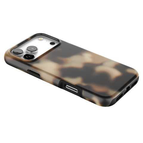 Creamy Tortoise Shell Tough Phone Case for iPhone 17 Pro Max (Feat)
