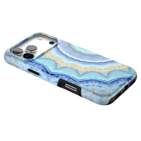 Blue Boho Tie Dye Tough Phone Case for iPhone 17 Pro Max (Feat)