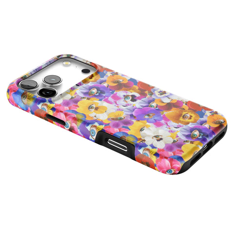 Pansy Eye Floral Tough Phone Case for iPhone 17 Pro Max (Feat)