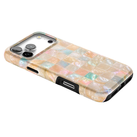 Peach Sorbet Tile Print Tough Phone Case for iPhone 17 Pro Max (Feat)
