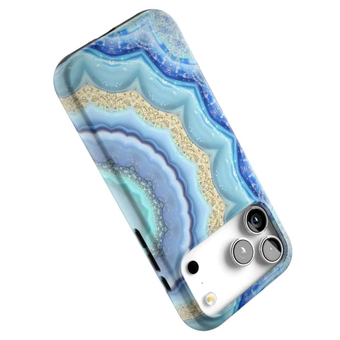 Blue Boho Tie Dye Tough Phone Case for iPhone 17 Pro Max (Feat)