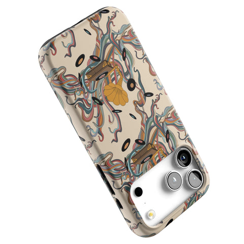Art Nouveau Vinyl Record Player Tough Phone Case for iPhone 17 Pro Max (Feat)