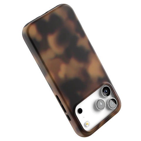 Classic Tortoise Shell Print Tough Phone Case for iPhone 17 Pro Max (Feat)