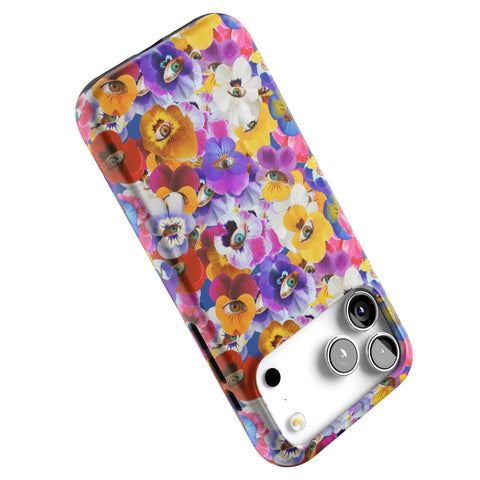 Pansy Eye Floral Tough Phone Case for iPhone 17 Pro Max (Feat)