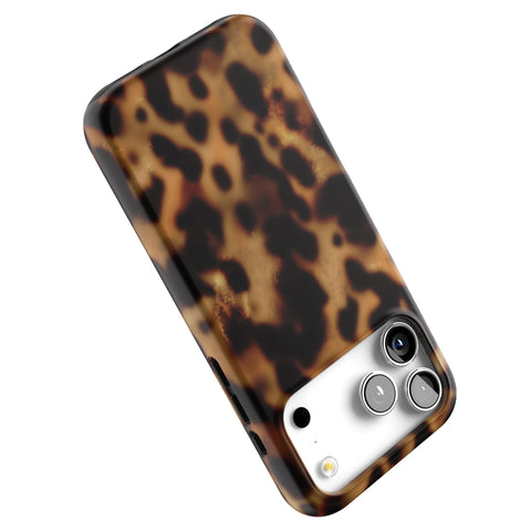Grunge Tortoise Shell Print Tough Phone Case for iPhone 17 Pro Max (Feat)