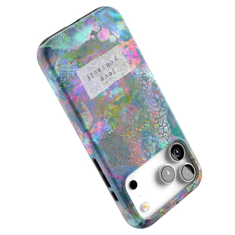 Love Yourself Pastel Abstract Art Tough Phone Case for iPhone 17 Pro Max (Feat)