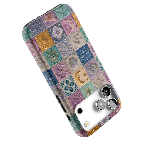Mermaid Whimsy Tiles Tough Phone Case for iPhone 17 Pro Max (Feat)