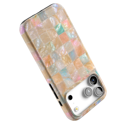 Peach Sorbet Tile Print Tough Phone Case for iPhone 17 Pro Max (Feat)