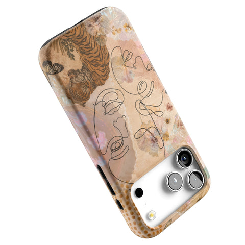 Line Art Faces Collage Tough Phone Case for iPhone 17 Pro Max (Feat)