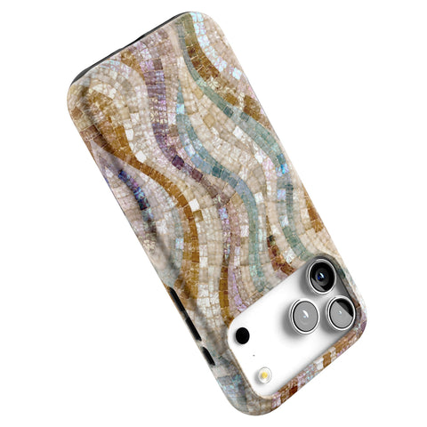 Seashell Mosaic Print Tough Phone Case for iPhone 17 Pro Max (Feat)