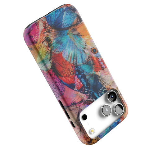 Colorful Butterfly Moth Wings Tough Phone Case for iPhone 17 Pro Max (Feat)