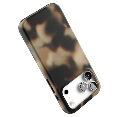 Creamy Tortoise Shell Tough Phone Case for iPhone 17 Pro Max (Feat)