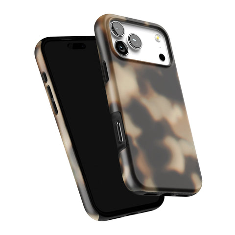 Creamy Tortoise Shell Tough Phone Case for iPhone 17 Pro Max (Feat)