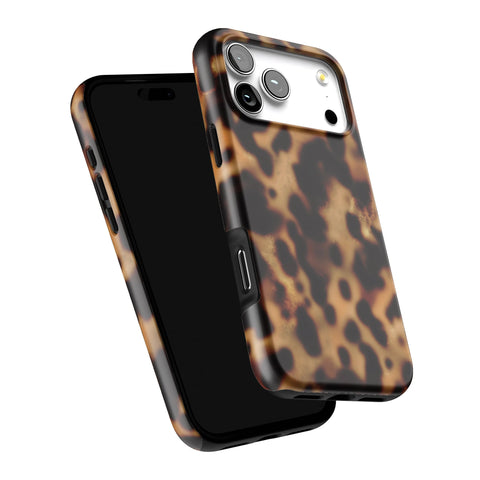 Grunge Tortoise Shell Print Tough Phone Case for iPhone 17 Pro Max (Feat)