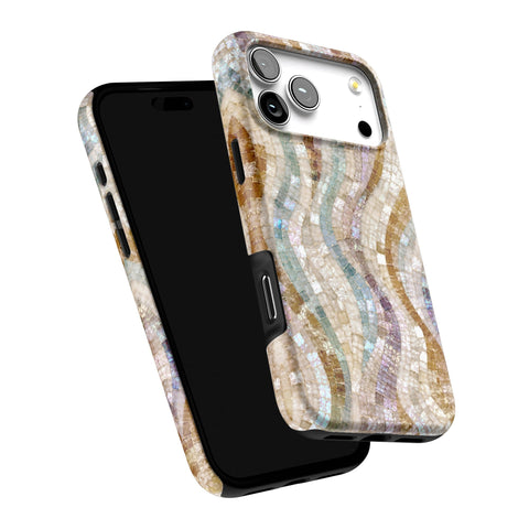 Seashell Mosaic Print Tough Phone Case for iPhone 17 Pro Max (Feat)