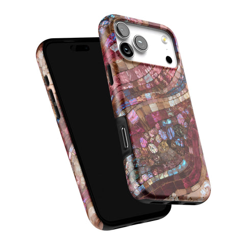 Garnet Stained Glass Print Tough Phone Case for iPhone 17 Pro Max (Feat)