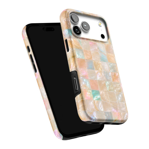 Peach Sorbet Tile Print Tough Phone Case for iPhone 17 Pro Max (Feat)