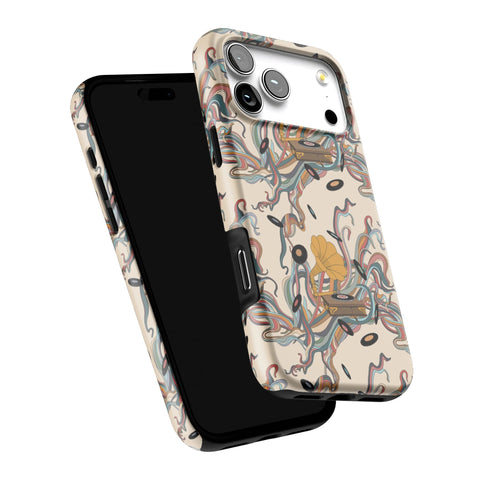 Art Nouveau Vinyl Record Player Tough Phone Case for iPhone 17 Pro Max (Feat)