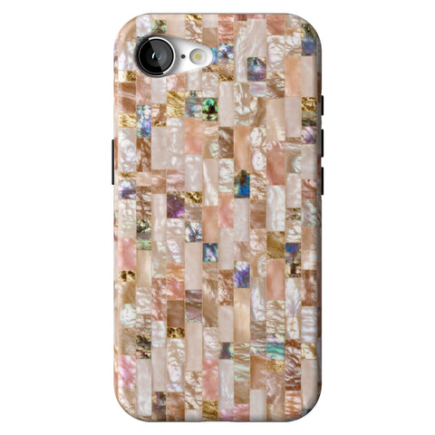 Rose Gold Abalone Shell Print Tough Phone Case for iPhone 17e