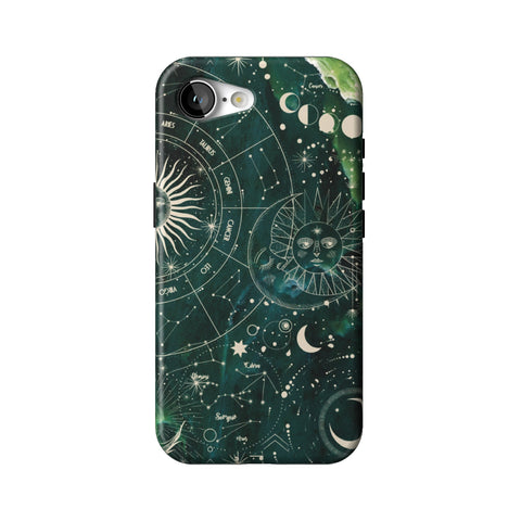 Green Marble Zodiac Tough Phone Case for iPhone 17e