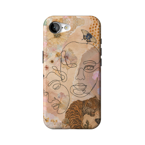 Line Art Faces Collage Tough Phone Case for iPhone 17e