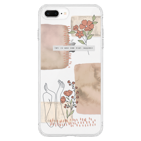 Let Go And See What Happens Collage Clear Phone Case shown on iPhone 7 Plus/8 Plus