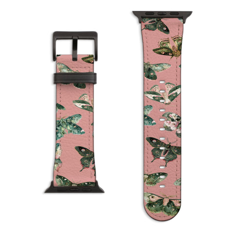 Luna Moths Apple Watch Band with Matte Black hardware