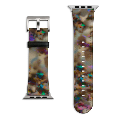 Mermaid Tortoise Shell Print Apple Watch Band with Matte Silver hardware