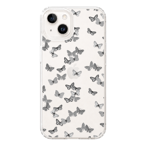 Minimalist Butterfly Clear Phone Case shown on iPhone 13