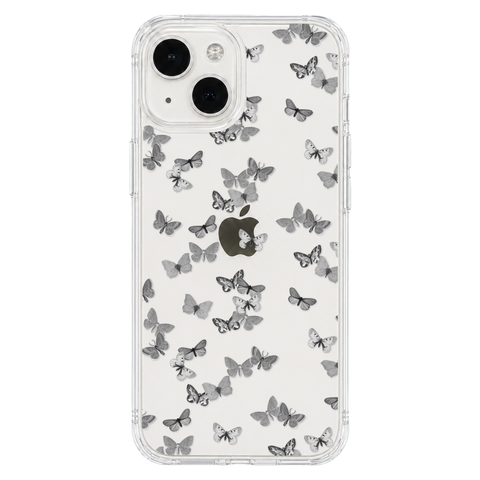 Minimalist Butterfly Clear Phone Case shown on iPhone 13 Mini