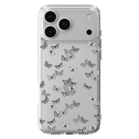 Minimalist Butterfly Clear Phone Case shown on iPhone 17 Pro Max