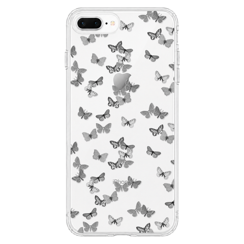 Minimalist Butterfly Clear Phone Case shown on iPhone 7 Plus/8 Plus