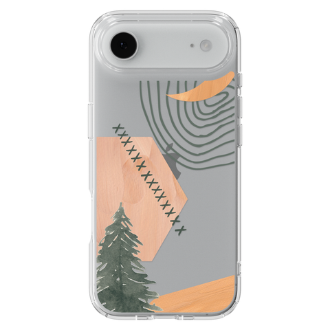 Modern Abstract Nature Collage Clear Phone Case shown on iPhone 17 Air