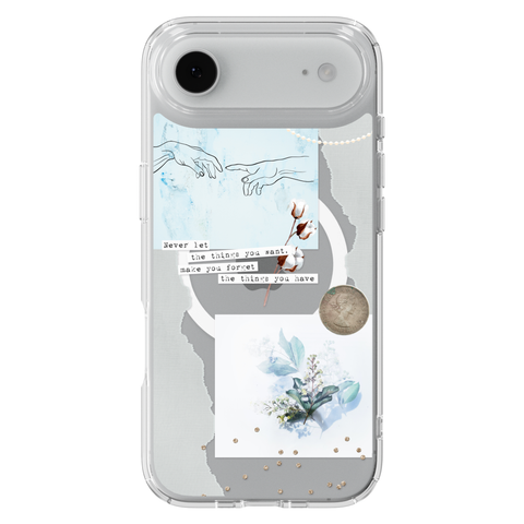 Pale Blue Butterfly Scraps Clear Phone Case on iPhone 17 Air Clear MagSafe case