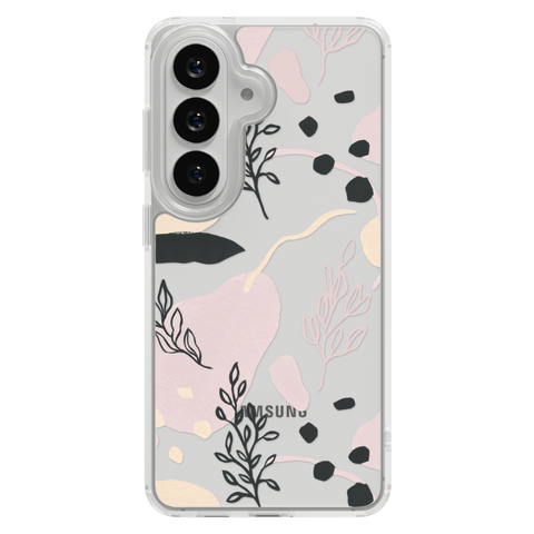 Pale Modern Shapes Clear Phone Case shown on Galaxy S26 Plus