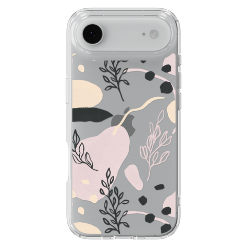 Pale Modern Shapes Clear Phone Case shown on iPhone 17 Air