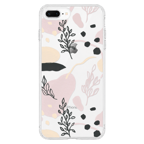 Pale Modern Shapes Clear Phone Case shown on iPhone 7 Plus/8 Plus