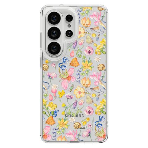 Pastel Garden Party Phone Case For iPhone 17 16 15 14 13 7 8 SE Galaxy S26 S25 shown on Galaxy S26 Ultra