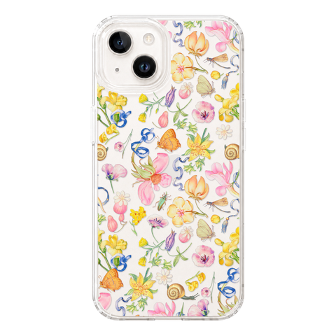 Pastel Garden Party Phone Case For iPhone 17 16 15 14 13 7 8 SE Galaxy S26 S25 shown on iPhone 13