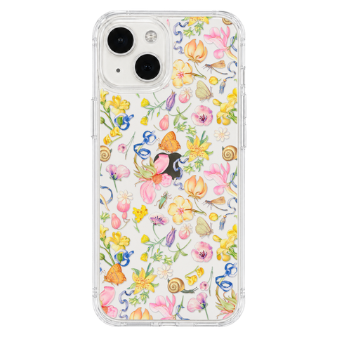 Pastel Garden Party Phone Case For iPhone 17 16 15 14 13 7 8 SE Galaxy S26 S25 shown on iPhone 13 Mini